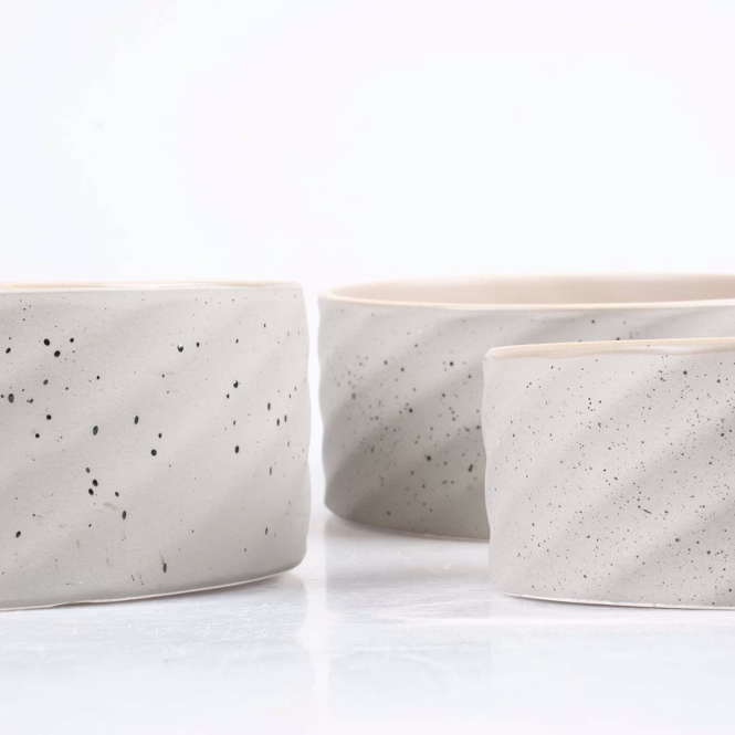 Duvoplus Keramiknapf Stone Wavy Dune - 800ml - 16x16x6cm