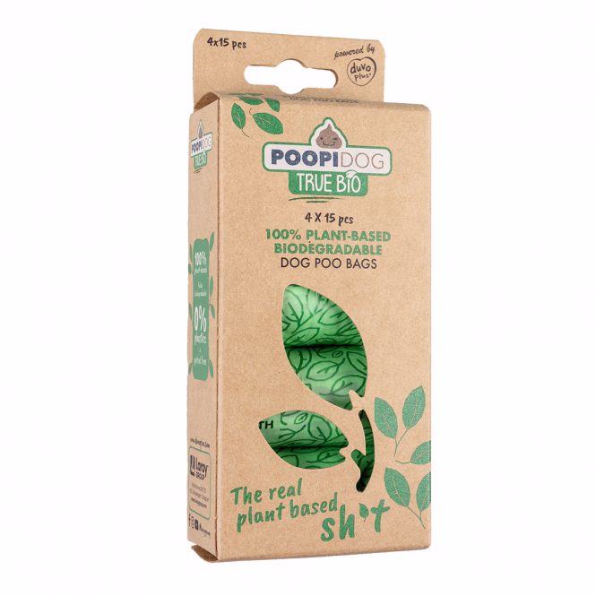 Poopidog Hundekotbeutel true bio - 4 x 15 Stück