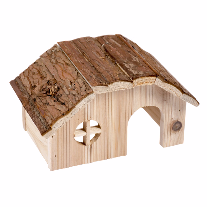 Duvoplus Kleintierhaus mit Rindendach - 28 x 18 x 16cm
