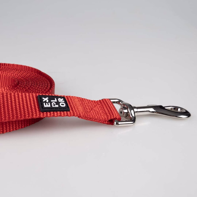 Duvoplus EXPLOR Trackingleine Classic flach - rot - 10m/20mm