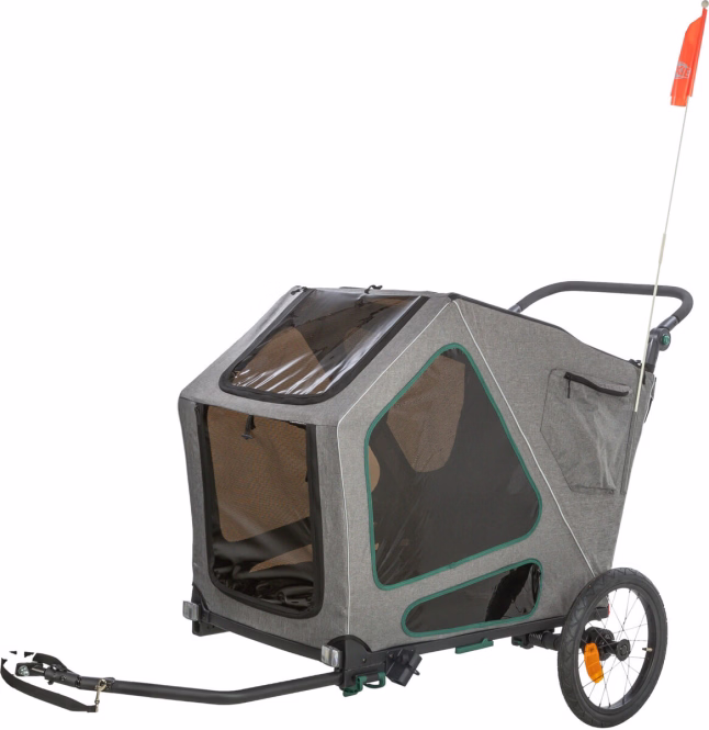 Trixie Fahrrad-Anhänger für große Hunde mit Federung - L / bis zu 45kg
