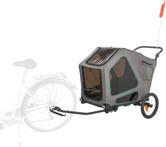 Trixie Fahrrad-Anhänger für große Hunde mit Federung - L / bis zu 45kg