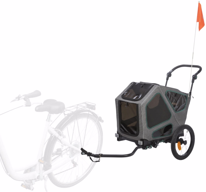 Trixie Fahrrad-Anhänger für große Hunde mit Federung - S / bis zu 25kg