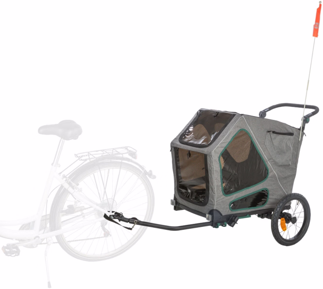 Trixie Fahrrad-Anhänger für große Hunde mit Federung - M / bis zu 35kg