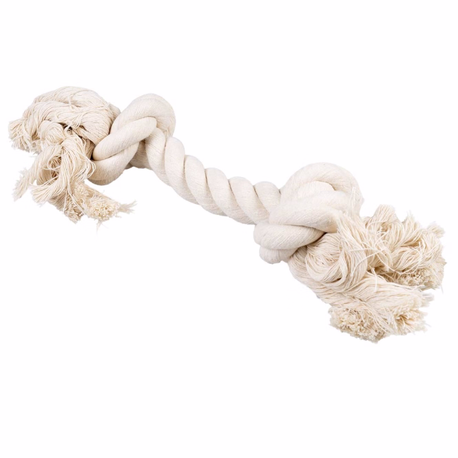Duvoplus ECO Baumwoll-Tau mit 2 Knoten - weiß - 25cm / 90g