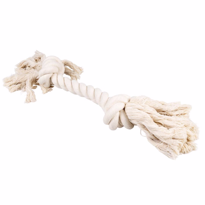 Duvoplus ECO Baumwoll-Tau mit 2 Knoten - weiß - 35cm / 261g