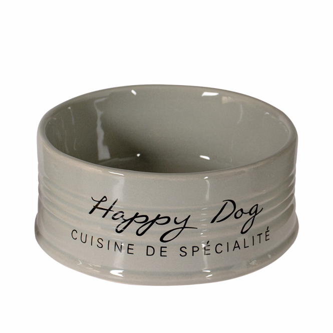Duvoplus Futternapf Stone Happy Dog - grau - 300ml - Ø10,5cm