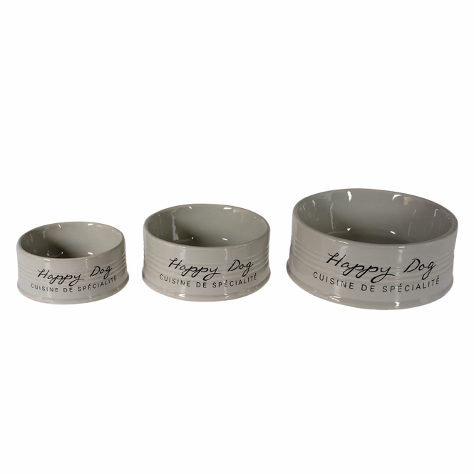 Duvoplus Futternapf Stone Happy Dog - grau - 300ml - Ø10,5cm