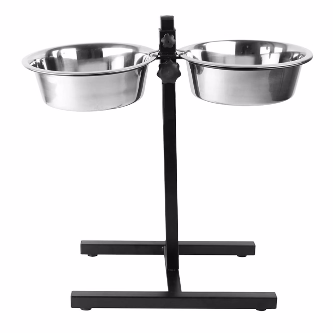 Duvoplus höhenverstellbarer Doppelnapf-Ständer - 2x 1890ml / 47x27x52,5cm