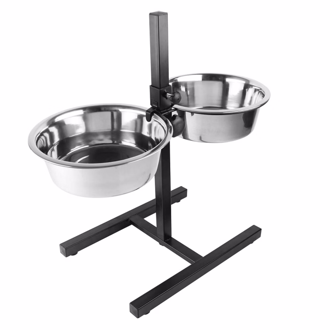 Duvoplus höhenverstellbarer Doppelnapf-Ständer - 2x 1890ml / 47x27x52,5cm