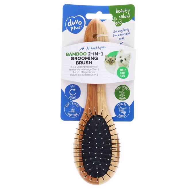 Duvoplus Bamboo 2-in-1 Pflegebürste - 20x6cm