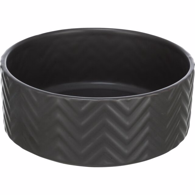 Trixie Napf aus Strukturkeramik - schwarz - 0,4 l/ø 13 cm