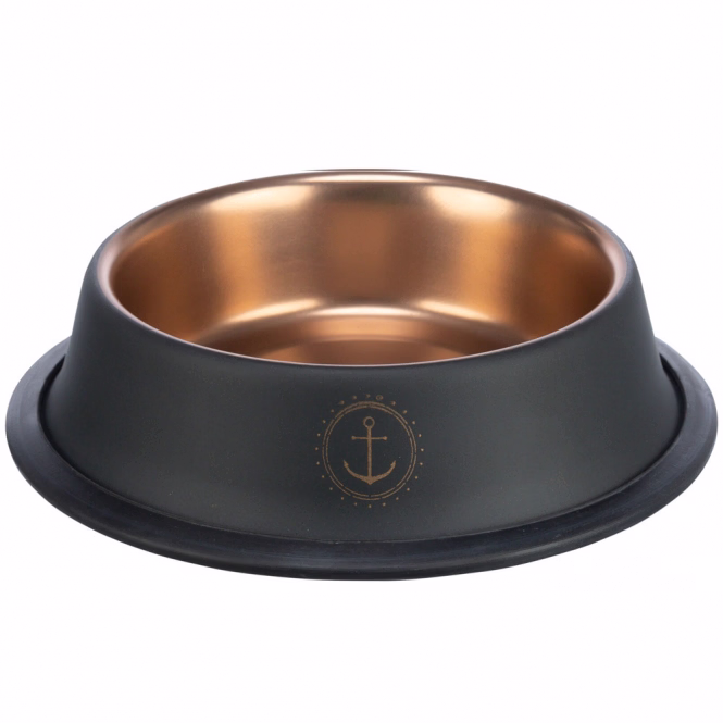 Trixie BE NORDIC Edelstahlnapf - schwarz/bronze - 0,45 l/ø 19 cm
