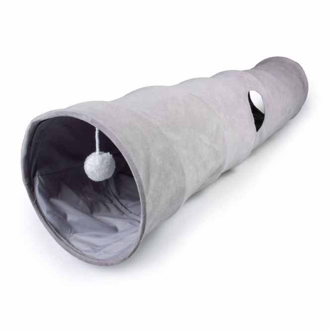 Duvoplus Spieltunnel Purrly - hellgrau - 80x25x25cm