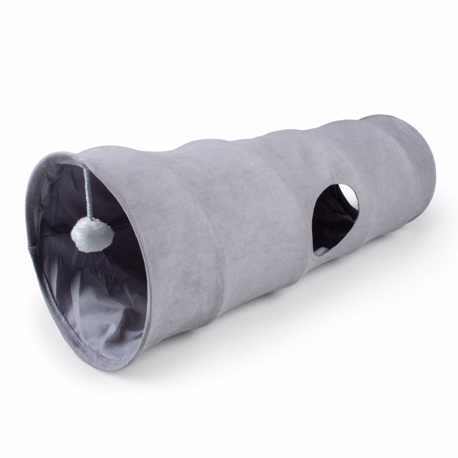 Duvoplus Spieltunnel Purrly - hellgrau - 120x25x25cm
