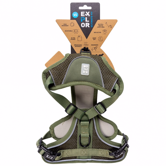 Duvoplus EXPLOR Ultimate Fit No-Pull-Geschirr - Undercover Green - S - 35-45cm - 40-52cm