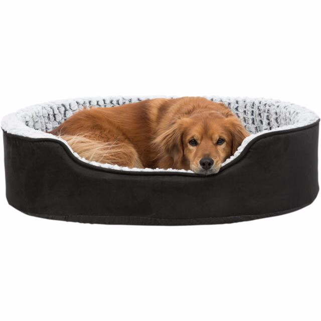 Trixie Vital Bett Lino, oval - schwarz/grau - 110 × 92 cm
