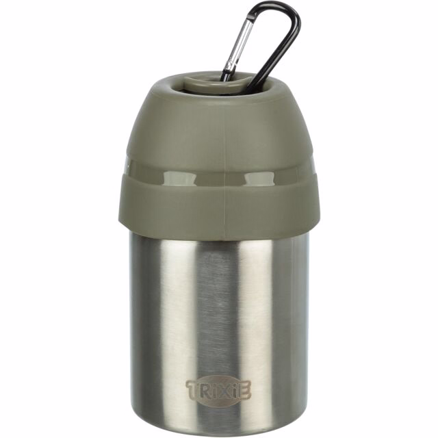 Trixie Edelstahl-Flasche mit Trinknapf - 300 ml