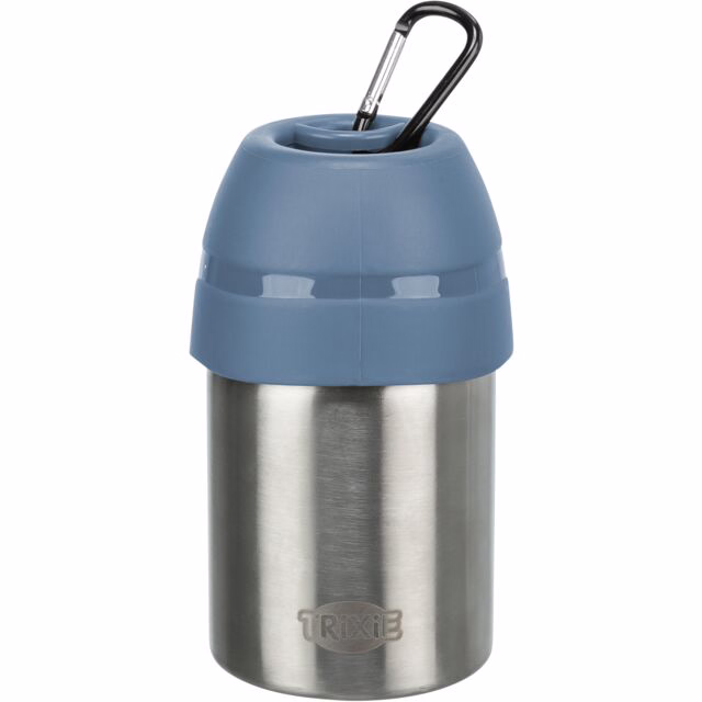 Trixie Edelstahl-Flasche mit Trinknapf - 300 ml