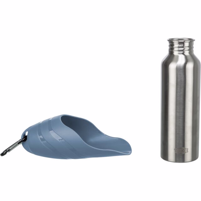 Trixie Edelstahl-Flasche mit Trinknapf - 750 ml