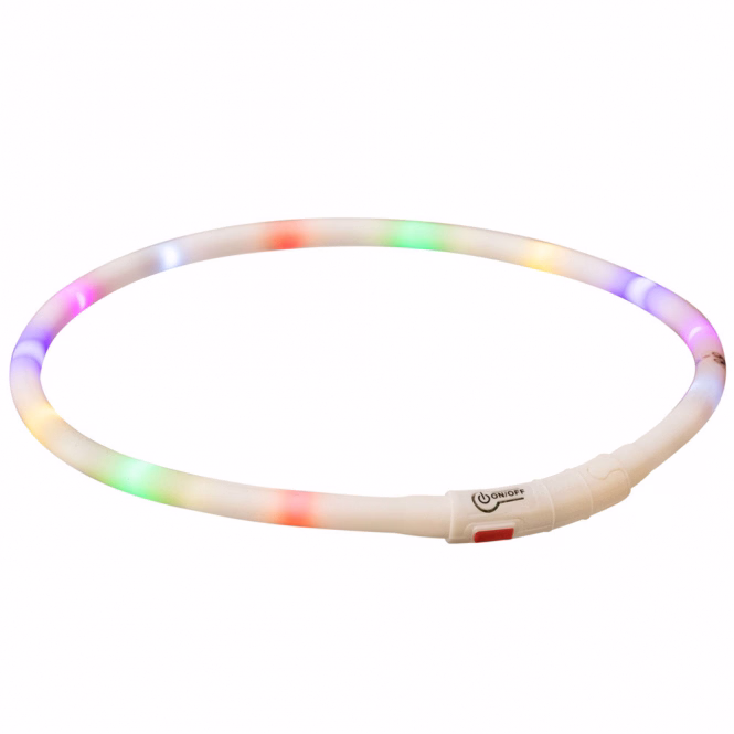 Trixie Flash Leuchtring USB aus Silikon - bunt