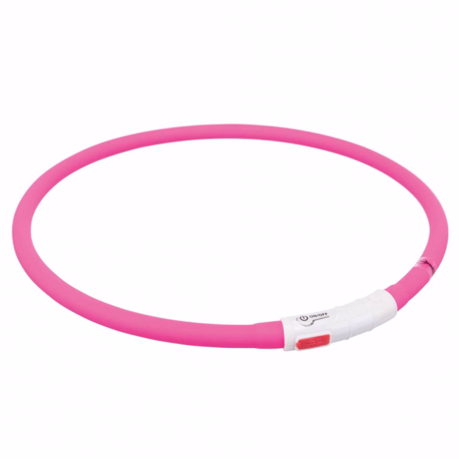 Trixie Flash Leuchtring USB aus Silikon - orange