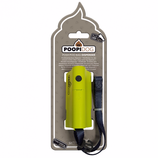 Poopidog Hundekotbeutelspender mit LED - limone