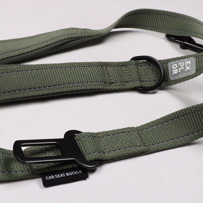 Duvoplus EXPLOR Ultimate Fit On-The-Road-Leine Classic - Undercover Green - 130cm - 25mm