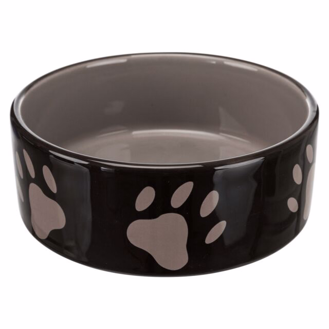Trixie Keramiknapf mit Pfotenprint - braun - 0,8 l/ø 16 cm